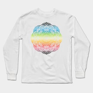 Gradient Queer Pride Mandala Long Sleeve T-Shirt